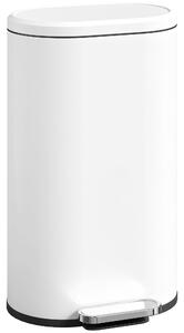 HOMCOM Bidone da cucina 30 L con pedale, secchio rimovibile e chiusura morbida, bianco | Aosom Italy