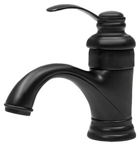 Rubinetto per lavabo, struttura in ottone, doppio flusso acqua calda e fredda, nero, G1/2