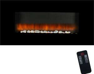 Classic Fire Classic Fire Elettrico Atmosphere Camino Vancouver - Fernbedienung e Timer - LED-Flammen - 2000W - Schwarz