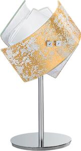 Camilla - Lampada da tavolo foglia oro 1XE14 max 1X42W IP20 - Lampada da appoggio moderna con base in metallo e vetro decorato - Attacco E27