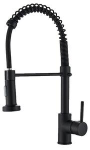 Rubinetto da cucina, montato a soffitto, orientabile a 360 gradi, nero opaco