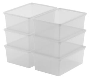 Set 6 Contenitori Rettangolari 37x26x14 cm in Plastica Keter C Box S Trasparente