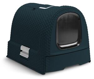 Lettiera per Gatti 51x39x39 cm in Plastica Effetto Rattan Keter Cat Litter Box Graphite