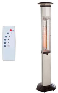 Stufa Elettrica ad infrarossi da Esterno 38,8x41,7x 166,8 cm in Fibra di Carbonio con Luce Led Skyline Pro Bianco