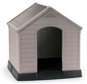 Cuccia da Esterno per Cani 99x95x99 cm in Plastica Keter Dog House Sabbia/Marrone