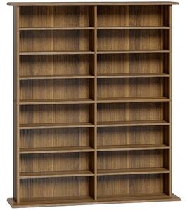 HOMCOM Scaffale per 720 CD o 396 DVD e Blu-ray con 16 scomparti e 12 ripiani, noce | Aosom Italy
