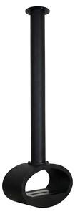 Nerone - Camino a Bioetanolo da Soffitto Sospeso Bifacciale 65x220x40 cm con Bruciatore 2,2 Litri Nero