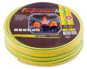 Tubo da Giardino per Irrigazione con Accessori Ø1/2"-12,5 mm 15m 3 Strati in PVC Retinato Play Giallo
