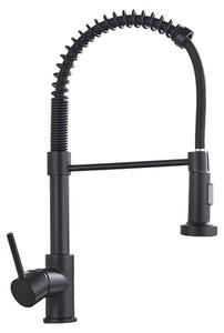 Rubinetto da cucina, funzione spray estraibile, comando monocomando, nero opaco