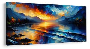 Quadro su tela – Sinfonia di colori sul lago