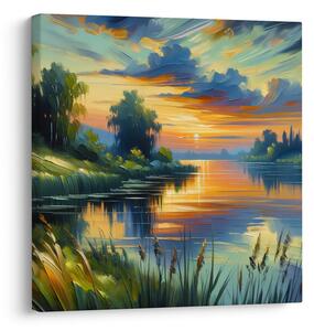 Quadro su tela – Serata pittoresca al lago