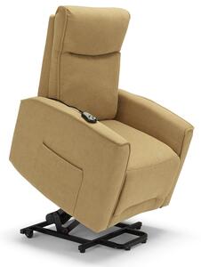 Poltrona Alzapersona Elettrica 2 motori 74x80x105 cm in Tessuto Londra Senape