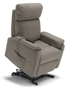 Poltrona Alzapersona Elettrica 2 motori 80x99x97 cm In Tessuto Jazz Denver Fango