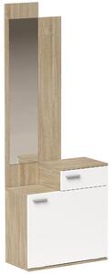 HOMCOM Mobile ingresso con specchio, scarpiera, seduta e cassetto, 61x30x170 cm, bianco | Aosom Italy