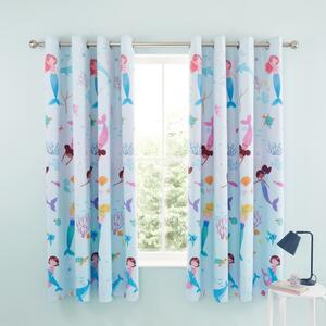 Tenda per bambini blu 2 pz 168x183 cm Mermaid – Catherine Lansfield