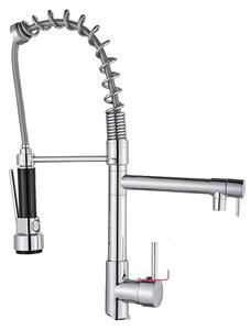 Rubinetto per lavello da cucina, doccetta estraibile, comando monocomando, cromato GB