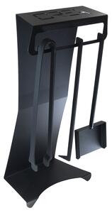 Set Camino 3 Pezzi con Supporto 290x185x600 cm in Acciaio Crea Puma Nero