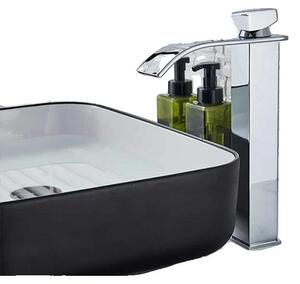 Rubinetto per lavabo, montato a soffitto, cartuccia in Vetroceramica, cromato