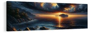 Quadro su tela – Luce dorata sull'acqua