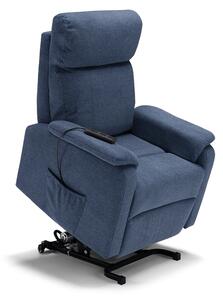 Poltrona Alzapersona Elettrica 2 motori 80x99x97 cm In Tessuto Jazz Denver Blu