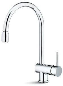Newform Miscelatore Cucina con Doccetta Estraibile Rubinetto Monocomando a Canna Tonda colore Cromo - 4345.21 018 - XT 4345