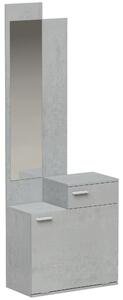 HOMCOM Set ingresso con scarpiera ribaltabile, guardaroba con specchio e cassetto, grigio | Aosom Italy