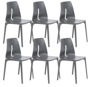 Set 6 Sedie 55x 51x85 cm in Polipropilene Lisbona Grigio