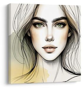 Quadro su tela – Viso femminile in toni delicati