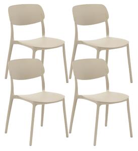 Set 4 Sedie 46x79x54 cm in Polipropilene Elodie Tortora