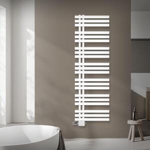 Radiatore da bagno LuxeBath Design, 500x1600 mm, bianco, set di collegamento termostatico ad angolo universale e passante, senza elemento riscaldante
