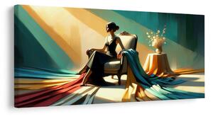 Quadro su tela – Donna in un tripudio di colori