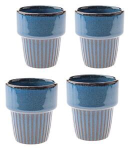 Tazzine in set per espresso blu in gres 4 pz 100 ml Tone – Dakls