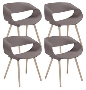 Set 4 Sedie 62x54x74 cm in Polipropilene Diletta Tortora