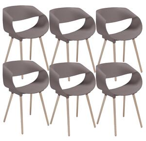 Set 6 Sedie 62x54x74 cm in Polipropilene Diletta Tortora