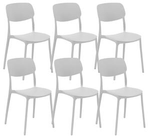 Set 6 Sedie 46x79x54 cm in Polipropilene Elodie Bianca