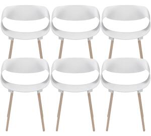 Set 6 Sedie 62x54x74 cm in Polipropilene Diletta Bianco