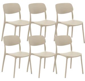Set 6 Sedie 46x79x54 cm in Polipropilene Elodie Tortora