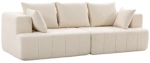 HOMCOM Divano 3 posti in chenille da 248 cm con seduta ampia e cuscini a molle, beige | Aosom Italy