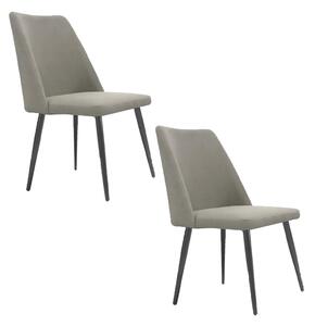 Set 2 sedie Imbottite 48x58x92 cm In Tessuto Enjoy Lux Alexia Tortora