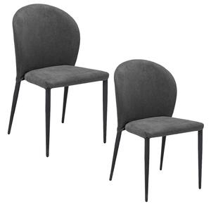 Set 2 sedie Imbottite 45x58x86,5 cm In Tessuto Enjoy Lux Ghibli Grigio Chiaro