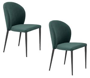 Set 2 sedie Imbottite 45x58x86,5 cm In Tessuto Tiffany Ghibili Lux Petrolio
