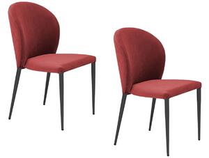 Set 2 sedie Imbottite 45x58x86,5 cm In Tessuto Tiffany Ghibili Lux Rossa