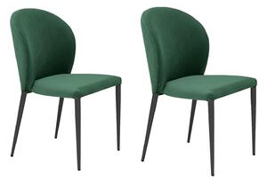Set 2 sedie Imbottite 45x58x86,5 cm In Tessuto Tiffany Ghibili Lux Verde Smeraldo