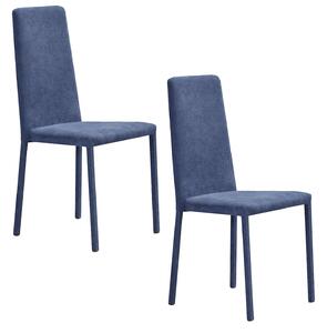 Set 2 sedie Imbottite 45x52x91 cm In Tessuto Savoy Betty Plus Avio