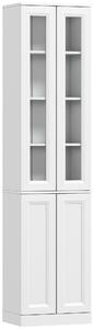 HOMCOM Mobile da bagno a 6 livelli con 4 ante soft-close e ripiani regolabili, bianco | Aosom Italy