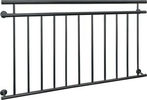 ECD Germany Balcone francese, 90x156 cm, con 11 barre di riempimento, antracite opaco e ruvido, ringhiera per balconi in acciaio verniciato a polvere