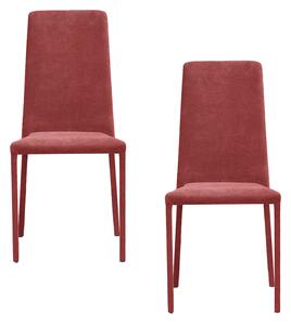 Set 2 sedie Imbottite 45x52x91 cm In Tessuto Savoy Betty Plus Rosso