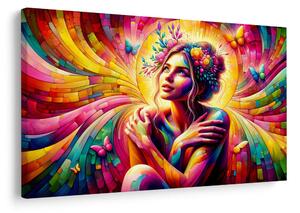 Quadro su tela – Donna magica con farfalle