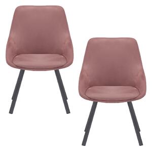Set 2 sedie Imbottite 51x60x88 cm In Tessuto Suet Asia Ambra