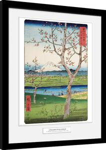 Quadro Hiroshige - The Outskirts of Koshigaya, Poster Incorniciato